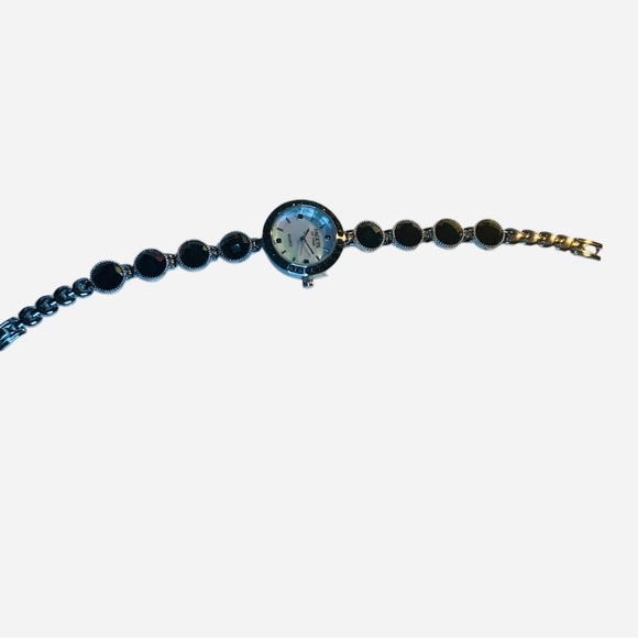 Facets of Time Women Sterling S.Black Spinel Wrist Watch - Picture 3 of 3